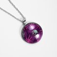 thumbnail image 4 of Glass Circular Pendant Necklace - Elegant Round Charm Jewelry for Women, 4 of 6