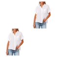 thumbnail image 1 of Sonducket Blusa de manga corta para mujer, camisa básica diaria con botones, para viajes, vacaciones en la playa, moda para mujer, ropa de Type4 NO4, 1 of 6