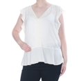 thumbnail image 2 of Blusa con ribete de encaje Michael Kors para mujer color blanco roto extragrande, 2 of 3
