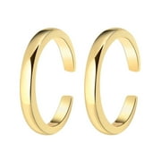Hemoton 2pcs Gold Toe Rings Open Rings Toe Rings for Women Finger Rings Jewelry