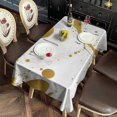 thumbnail image 2 of White Gold Marble Pattern Rectangle Tablecloth 60"x102",Waterproof Polyester Rectangle Table Cloth, Wipeable Spillproof Polyester Tablecloth for Dining, Camping, Indoor and Outdoor, 2 of 6