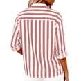 thumbnail image 6 of Button Down Shirts for Women Dressy Floral Printed Long Sleeve Blouse Business Casual Work Tops Summer Holiday Red XXL, 6 of 9