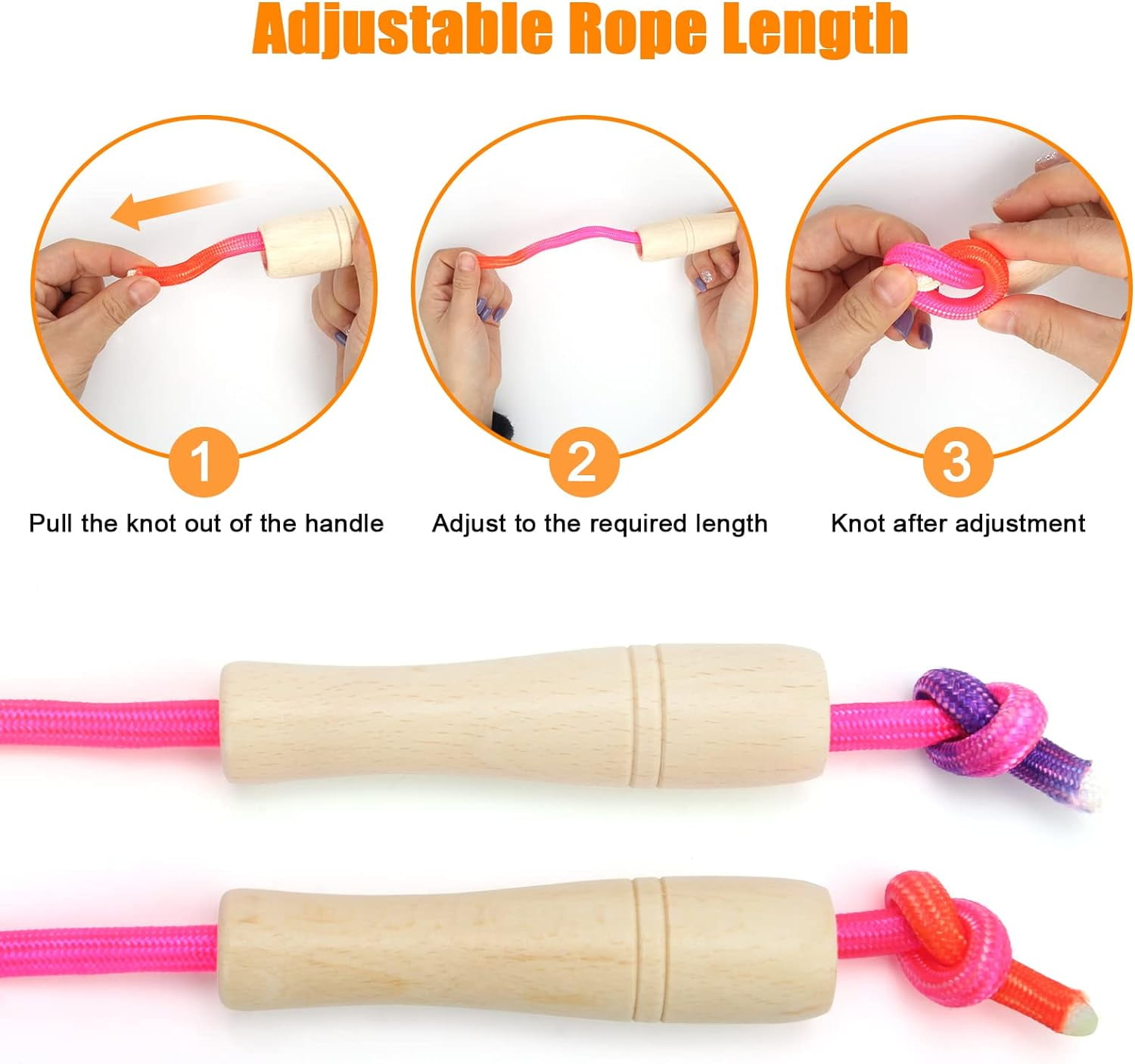 16 FT Long Jump Rope(2 PACK), Double Dutch Jump Ropes, Soft Beaded Skipping for Kids Adults, Plastic Segmented Long Enough for 4-5 Jumpers