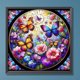thumbnail image 3 of Pintura de diamante 5D DIY Wdftyju taladro redondo completo vitral mariposa flor 30x30cm, 3 of 9