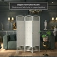 thumbnail image 2 of Red Lantern 5 1/2 ft. Tall Fiber Weave Room Divider - White - 3 Panel, 2 of 6