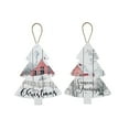 thumbnail image 1 of Christmas Flat Tree Shape Wall Hanger Winter Barn - Set of 2, 1 of 3