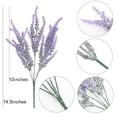 thumbnail image 3 of Flores de lavanda artificiales 8 piezas plantas falsas con ramo de boda de plástico falso para centros de mesa hogar cocina jardín granja decoración púrpura BANYUO Electrónica, 3 of 7