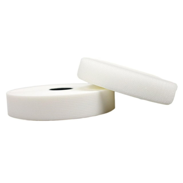 Cinta de gancho y bucle para coser, cinta de tela de nailon, cinta de sujeción de costura de 25M de longitud para suministros para manualidades DIY, Blanco 20mm
