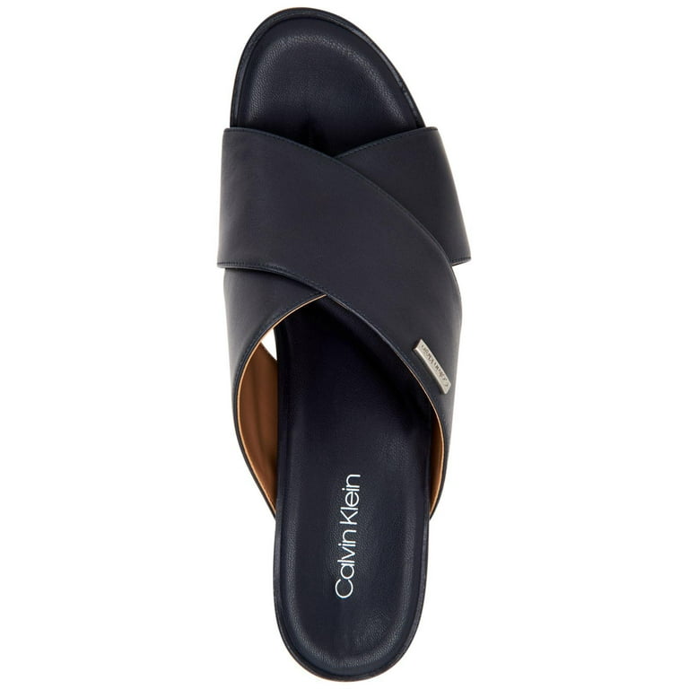 Calvin Klein Womens Jacolyn Leather Open Toe Casual Platform