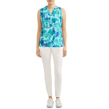 Circle Print Sleeveless - Women's Printed Sleeveless Popover Top