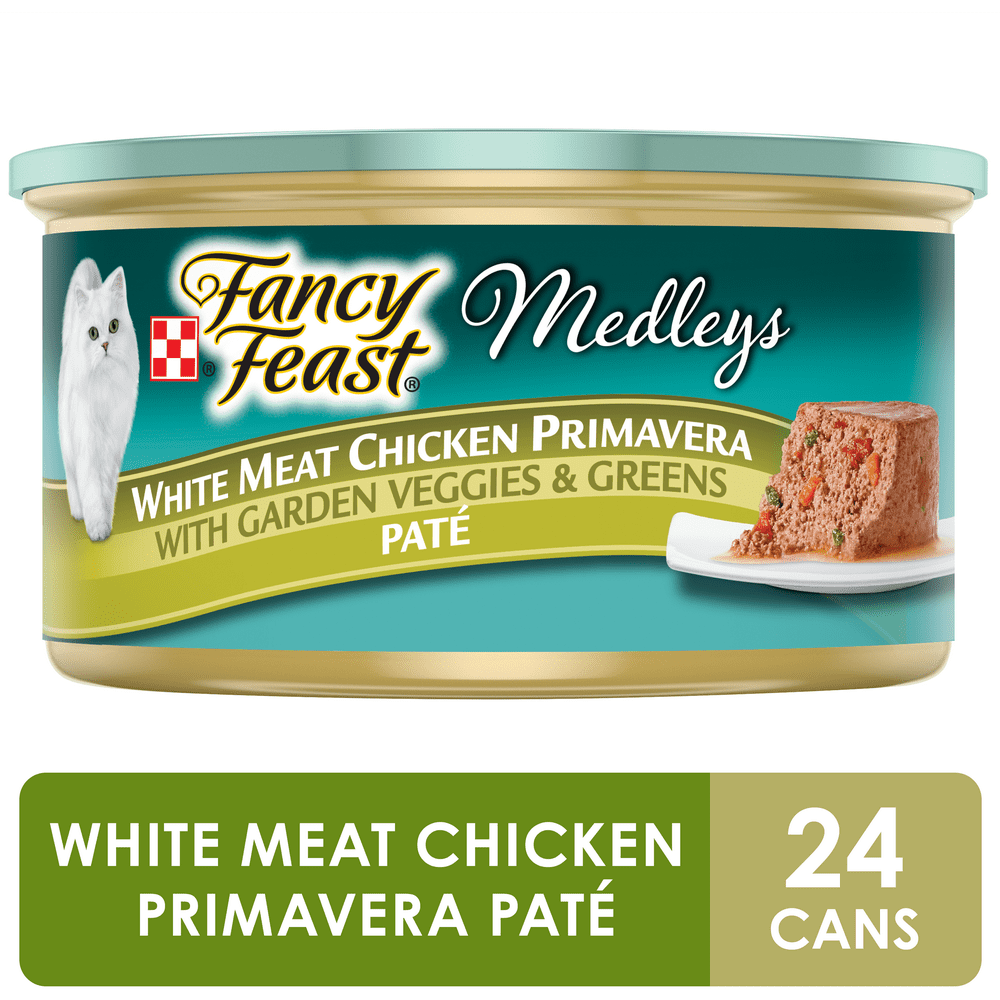 (24 Pack) Fancy Feast Pate Wet Cat Food, Medleys White Meat Chicken