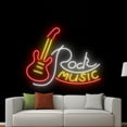 thumbnail image 3 of Handmadetneonsign Rock Music Guitar Neon Sign, Guitarist Wall Art Decor, Ramen Guitarist Wall Decor, 3 of 5