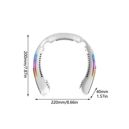 

Mini Portable Fan Personal Fan Travel Fan Semiconductor Refrigeration Led Light Hanging Neck Portable Air Conditioning Fan White