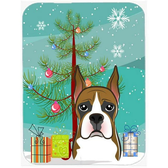Christmas Tree And Boxer Mouse Pad, Hot Pad & Trivet
