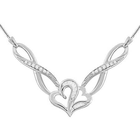 Heart 2 Heart 1/4 Carat T.W. Diamond Sterling Silver Necklace