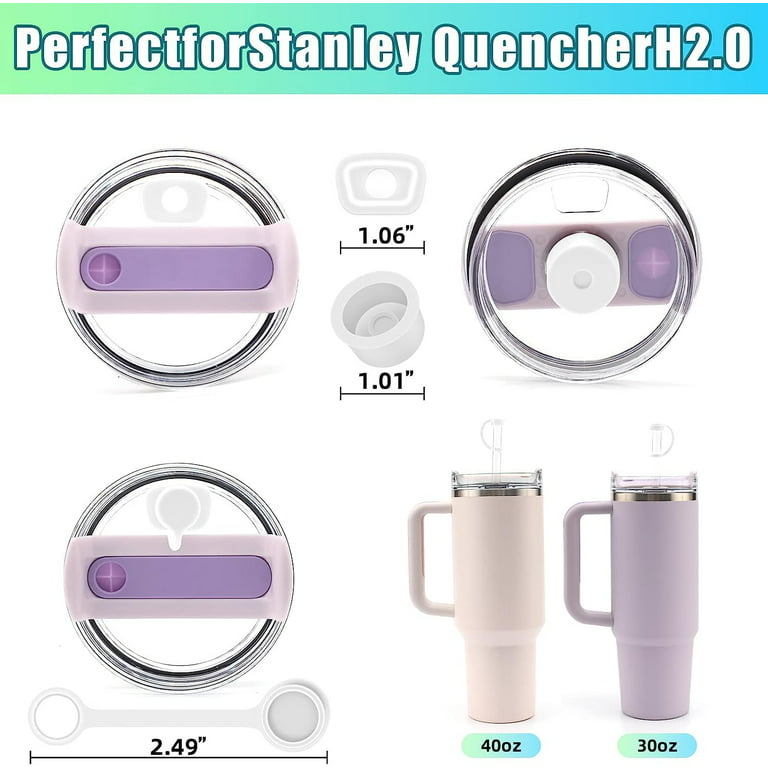 Silicone Spill Proof Stopper Set of 6, Compatible with Stanley Cup 1.0  40oz/ 30oz, Tumbler Accessories, Including 2 Straw Cover Cap, 2 Square  Spill