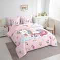 thumbnail image 4 of Homewish Dreamy Unicorn Teens Twin Bedding Sets 7-Piece, Rainbow Stars Cloud Bedding Comforter Set, Kawaii Cartoon Animal Reversible Sheet Sets, Lightweight Room Decor, 4 of 8