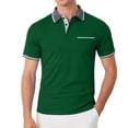 thumbnail image 2 of Fabrcox Men Polo Shirts Short Sleeve Collared Button Up Golf Shirts Men Color Block Athletic Shirts for Men Big and Tall with Pocket, 2 of 6