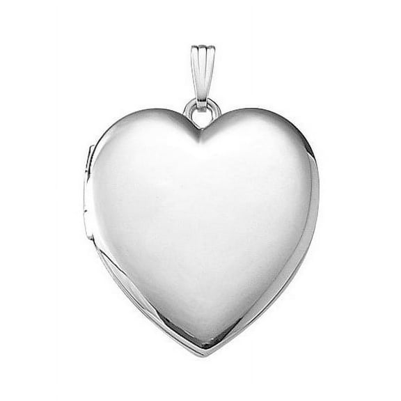 Sterling Silver Extra Large Heart Locket - 1 1/4 Inch X 1 1/4 Inch in Sterling Silver