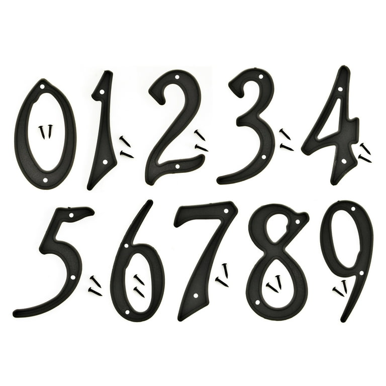 Hy-Ko 4 Inch House Address Number 1, Textured Black Plastic