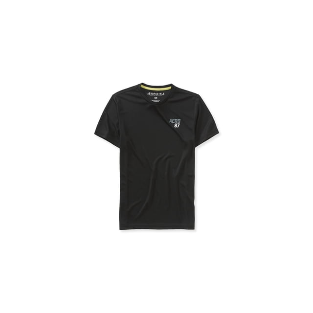 Aeropostale - Camiseta básica para hombre que absorbe la humedad, color negro, extragrande Aeropostale Camiseta básica