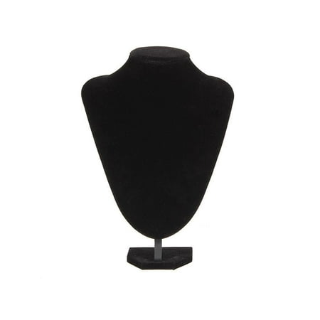 - Jewelry Necklace Pendants Chain Bust Stand Shelf Display Forms Velvet Black - Clearance