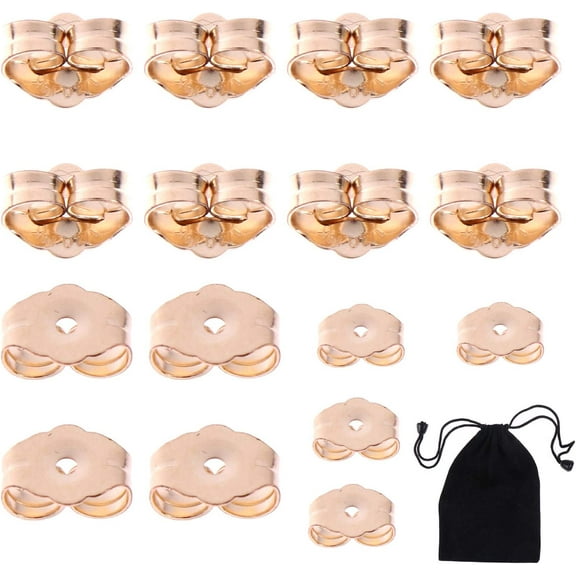 14K Yellow Gold Earring Backs Ear Locking (16 Piece)