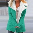 thumbnail image 2 of Clearance LYXSSBYX Womens Shackets Jackets Hot Sale Clearance Women's Fashion Long Sleeve Pocket Plush Button Coat, 2 of 5