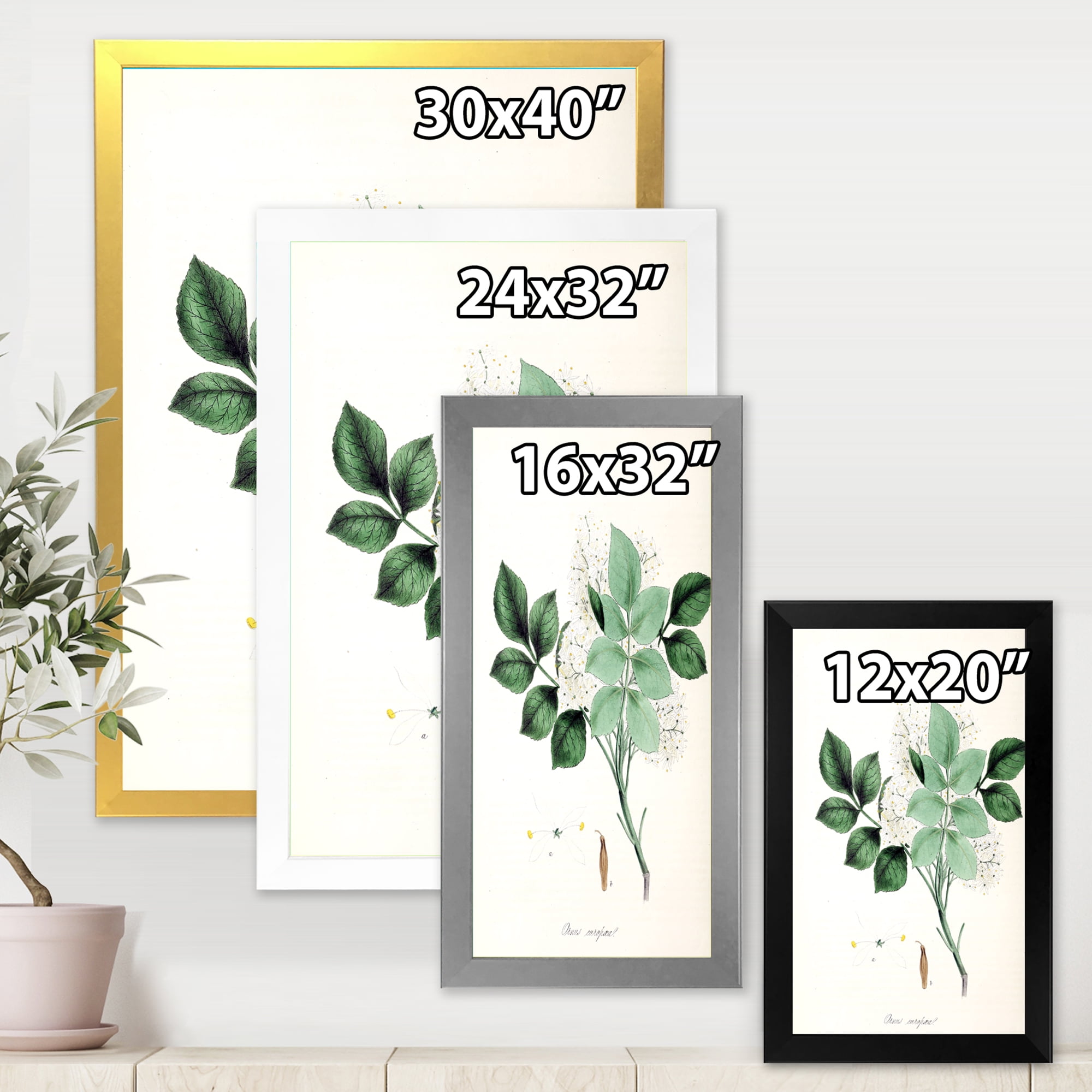 Designart 'Ancient Blossoming Flower IV' Farmhouse Framed Art Print