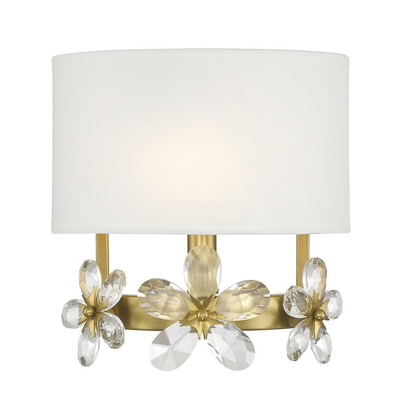 Warm Brass One Light Wall Sconce from the Dahlia Collection