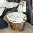 thumbnail image 3 of Wickerwise Handwoven Laundry Basket with Liner & Handles - Boho Decorative Storage Hamper for Clothes Blankets Pillows and Towels - Ideal for Laundry Room Bathroom Bedroom and Living Room, Brown, 3 of 7