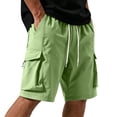 thumbnail image 7 of EOYWHK Men Quick Dry Athletic Shorts with Pockets Elastic Waist Breathable Jogging Shorts or Men Soft Casual Activewear Lightweight Army Green, Size L, 7 of 7