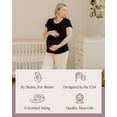 thumbnail image 4 of Kindred Bravely Everyday Maternity & Nursing T-Shirt with Pocket | Maternity & Nursing Tops for Breastfeeding (Black, X-Large), 4 of 6