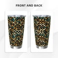 Salouo Teal Leopard Print 20oz Tumbler with Lid,Stainless Steel Vacuum