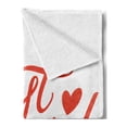 thumbnail image 2 of Wedding Soft Flannel Fleece Blanket, Just Married Hand Writing in Red and Rose with Wedding Rings Celebration, Cozy Plush for Indoor and Outdoor Use, 50" x 70", Fern Green White Red, by Ambesonne, 2 of 5