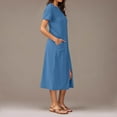 thumbnail image 4 of Roncen Women's Summer Dress - Casual Round Neck with High-Slit Design and Side Pockets, A-Line Dress for Daily Wear, 4 of 7
