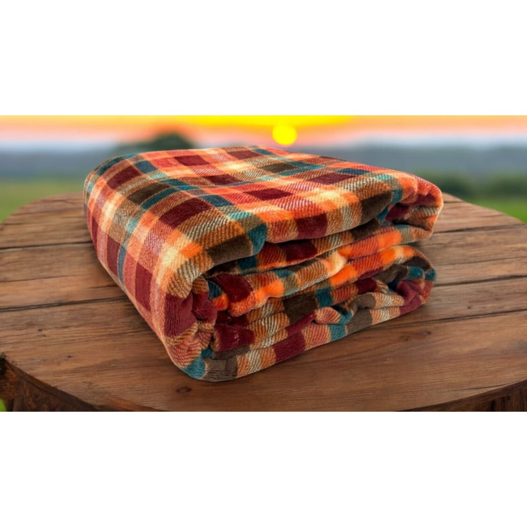 Plaid Blanket Fall Fleece Throws Serafina Home Autumn Plaid Throw