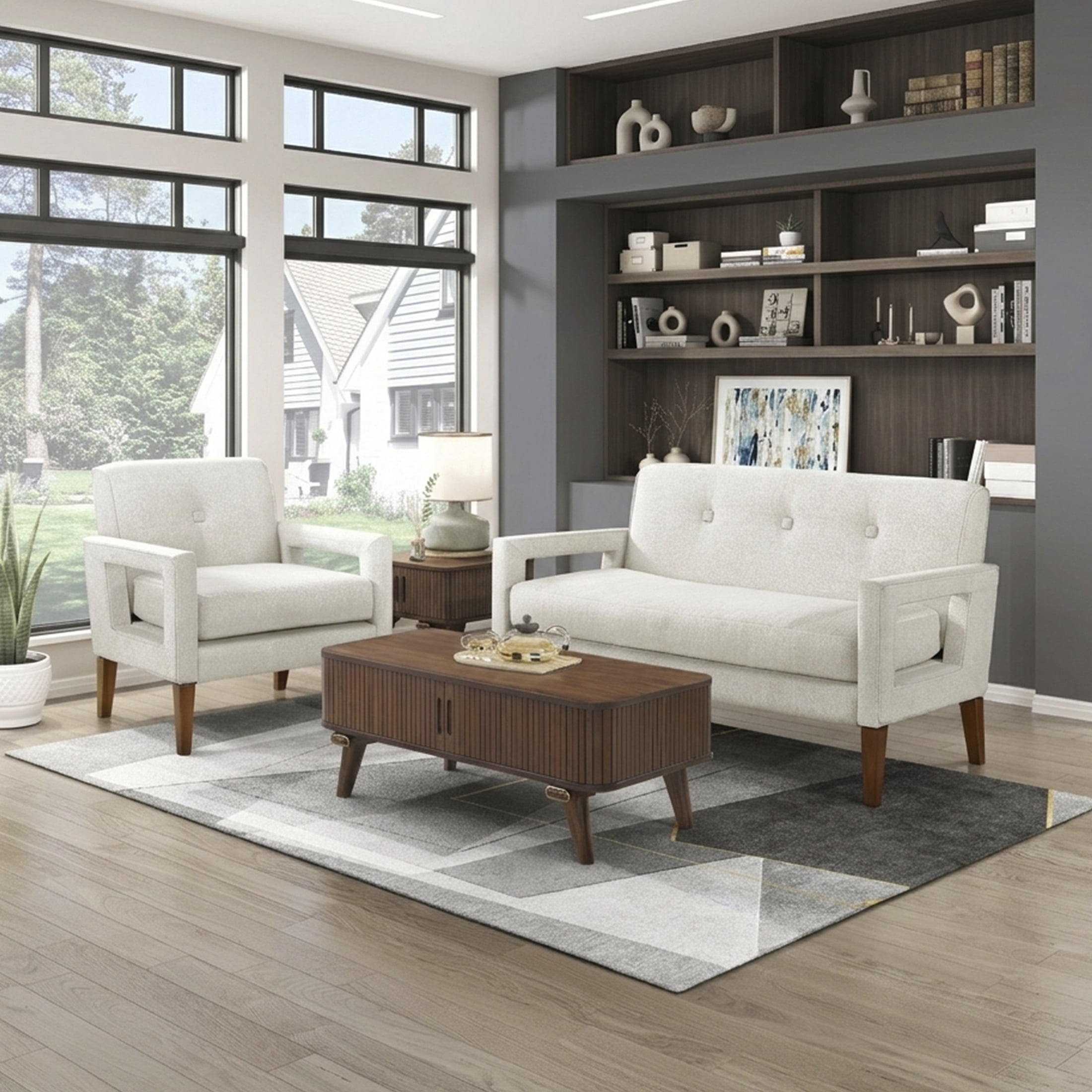 OakvillePark Vanton Chenille Accent Chair, Beige