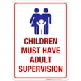 thumbnail image 1 of Pool Sign, Children Must Have Adult Supervision Sign, 10x14 Aluminum, 1 of 8