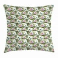 thumbnail image 1 of Botany Throw Pillow Cushion Cover, Soft Colored Flowers with Multiple Petals Aquarelle Effect Swirly Leaves Repeating, Decorative Square Accent Pillow Case, 18 X 18 Inches, Multicolor, by Ambesonne, 1 of 2