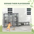 thumbnail image 5 of PawHut Catio Outdoor Cat Enclosure, Large Wooden Cat House with 6 Jumping Platforms, Weatherproof Roof, for 1-3 Cats, 59" x 28" x 60", Gray, 5 of 8