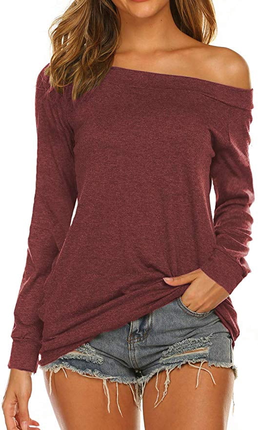 Women's Long Sleeve Boat Neck Off 