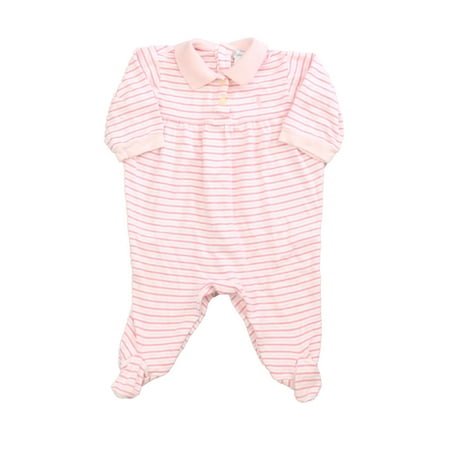 

Pre-owned Ralph Lauren Girls Pink Stripe Long Sleeve Outfit size: 9 Months