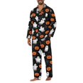 thumbnail image 2 of Dwelliawo Pink Ghost Halloween Pajama Set Stars Pjs Sets for Men Soft Button Sleep Wear Set White 2xL, 2 of 5