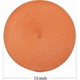 thumbnail image 2 of AHHFSMEI Round Braided Placemats 15 Inch Round Table Mats for Dining Tables Natural Woven Heat Resistant Place mats Set of 6 (Orange), 2 of 10