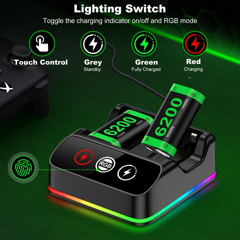 Beboncool 2x6200mWh Xbox Rechargeable Battery Kit photo 3