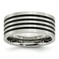 thumbnail image 1 of Acier Inoxydable Brossé en Caoutchouc Noir 10.00mm Anneau 8 Taille, 1 of 6
