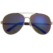 GRINDER PUNCH grinderPUNCH Adult Big Head Oversized Blue Lens Gold Frame Aviator Sunglasses for Men