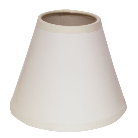 Slant Hardback Chandelier Lampshade with Flame Clip, Gloss white (with white lining) (Set of 6)