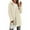 Beige, variant on Women's Trendy Hooded Long Sleeved Solid Colored Long Length Loose Warm Fitting Fleece Jacket Casual Comfy Fuzzy Cardigan Outerwear Coat